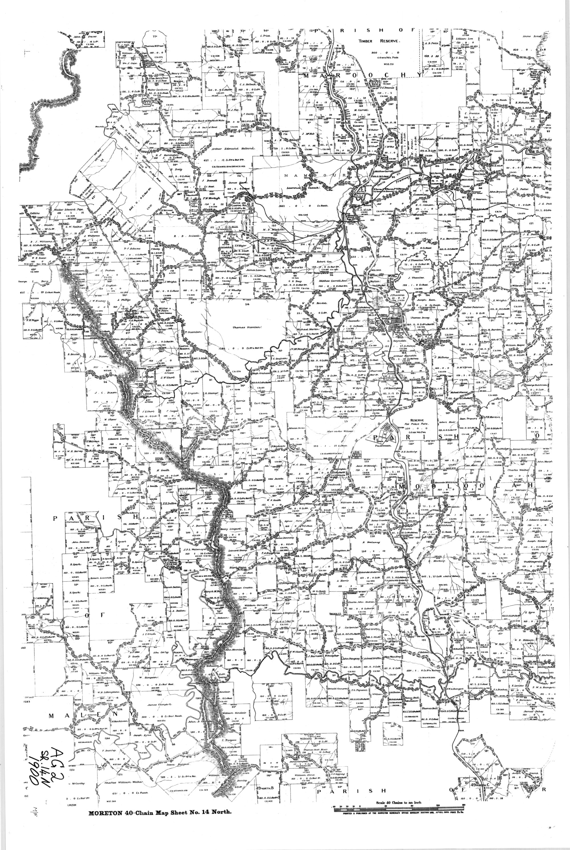 Moreton 40 Chain Map AG2 Series - Sheet 14 North - 1900