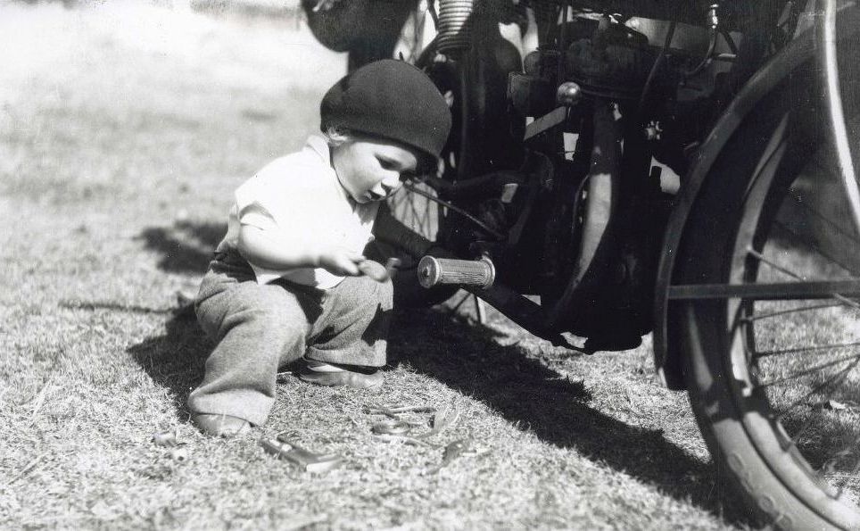Child with motor bike