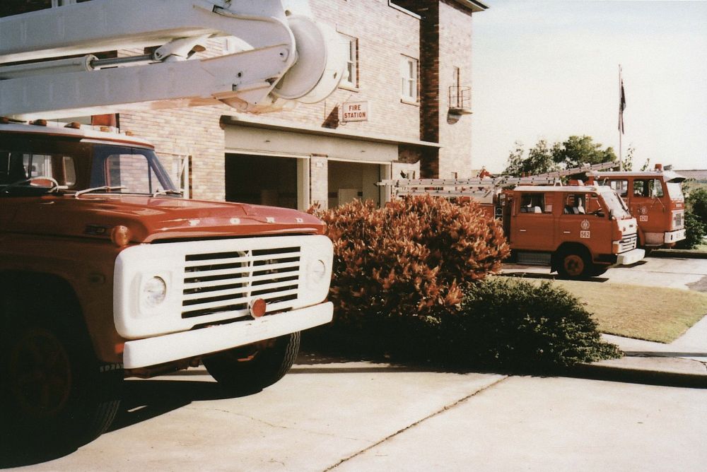Fire trucks at the Redcliffe Fire Station