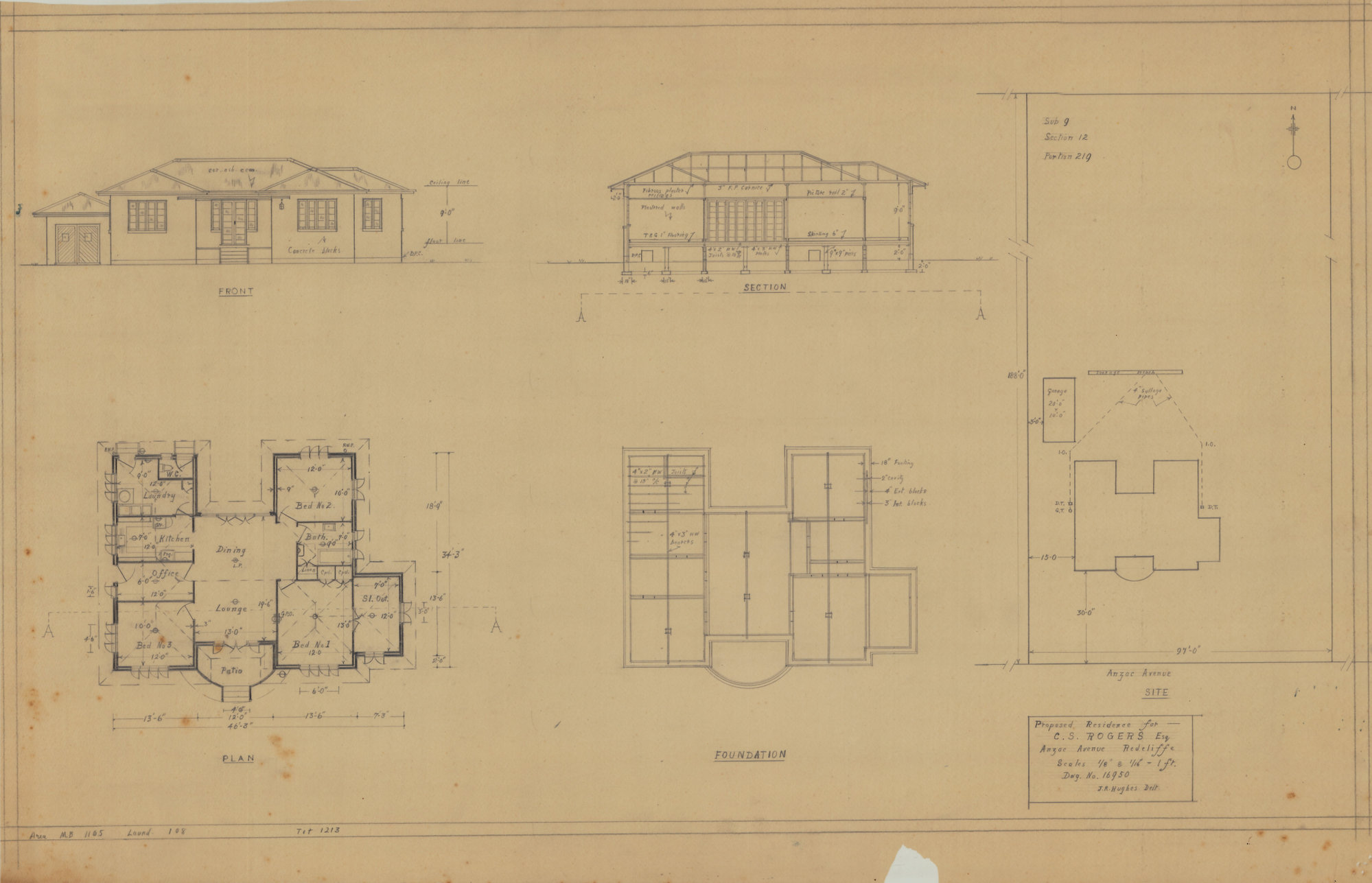 Building and Site Plan for C. S. Rogers - Anzac Avenue Redcliffe - Original