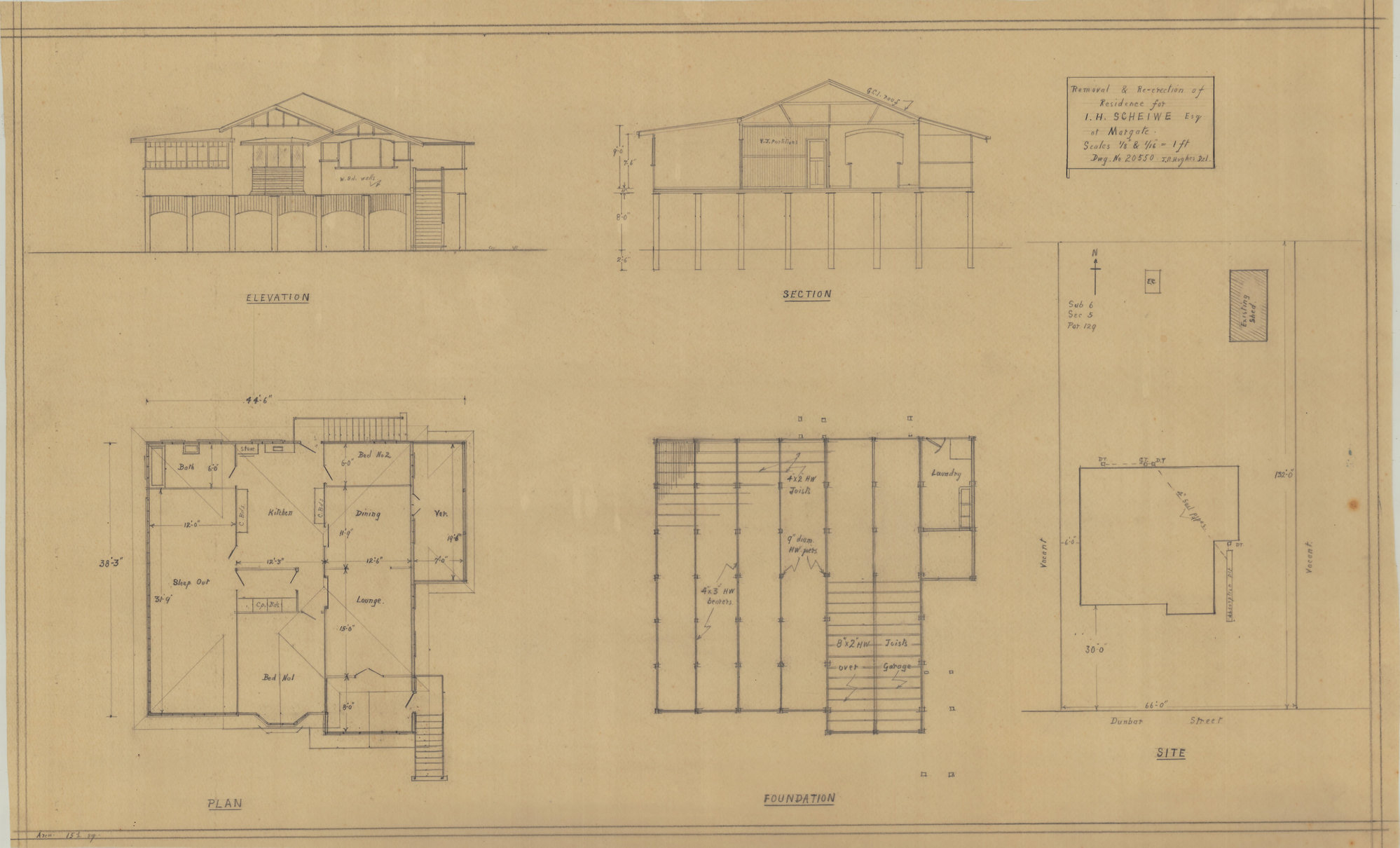Removal and Re-erection Plan for I. H. Scheiwe - Dunbar Street Margate - Original