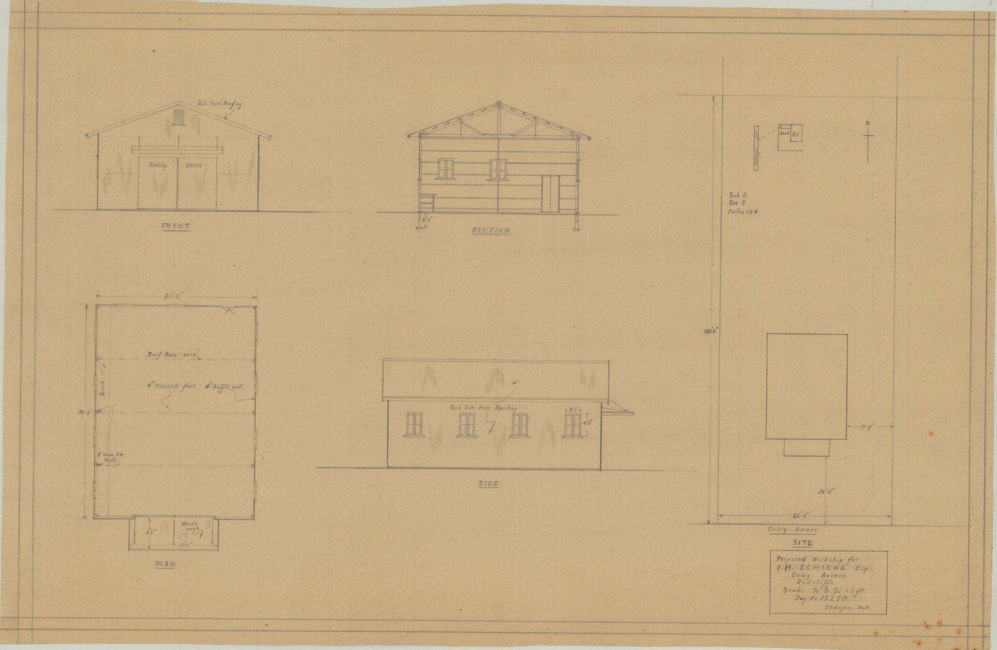 Building and Site Plan for I. H. Scheiwe - Oxley Avenue Redcliffe - Original