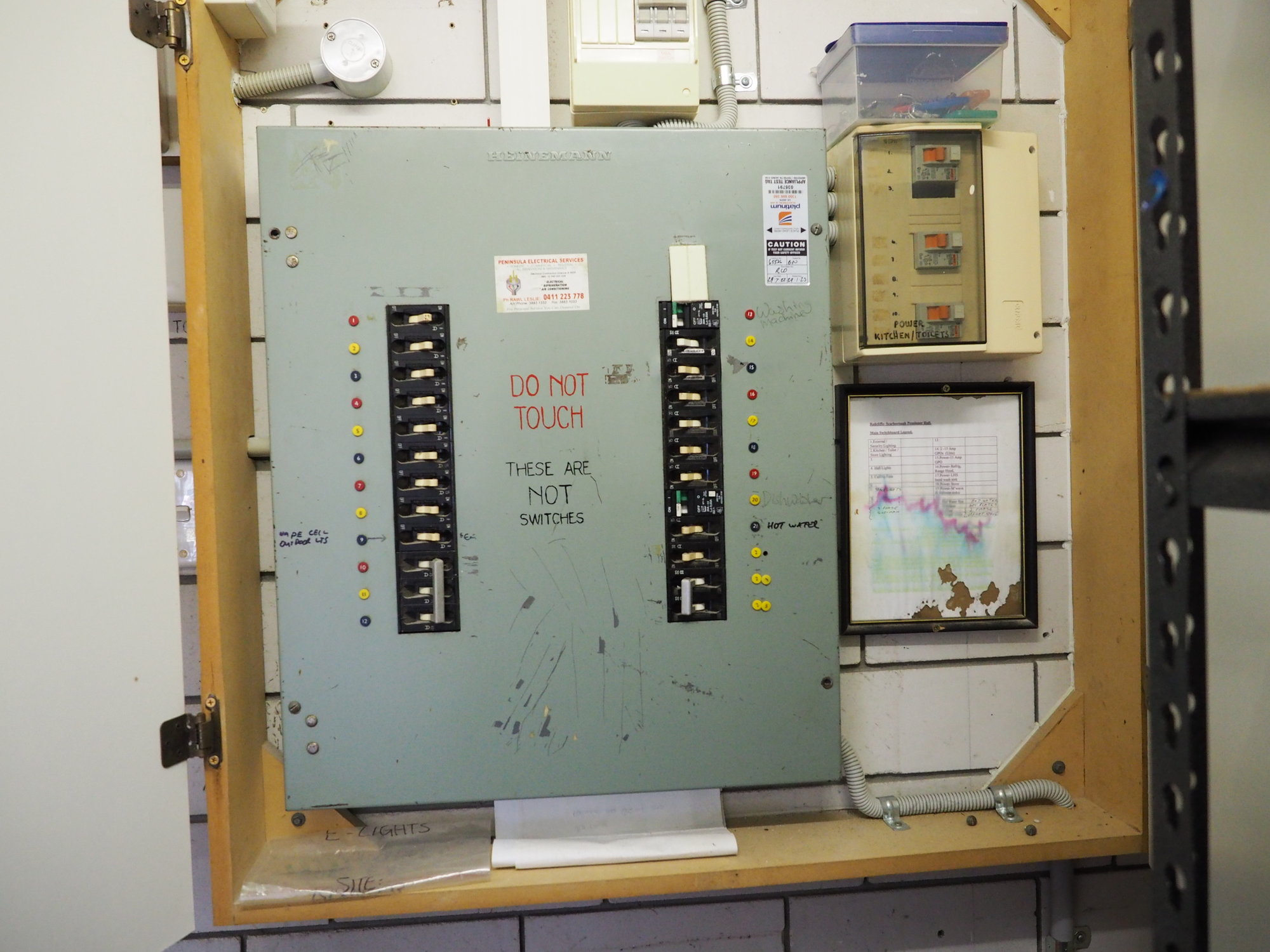 Inside electrical cupboard