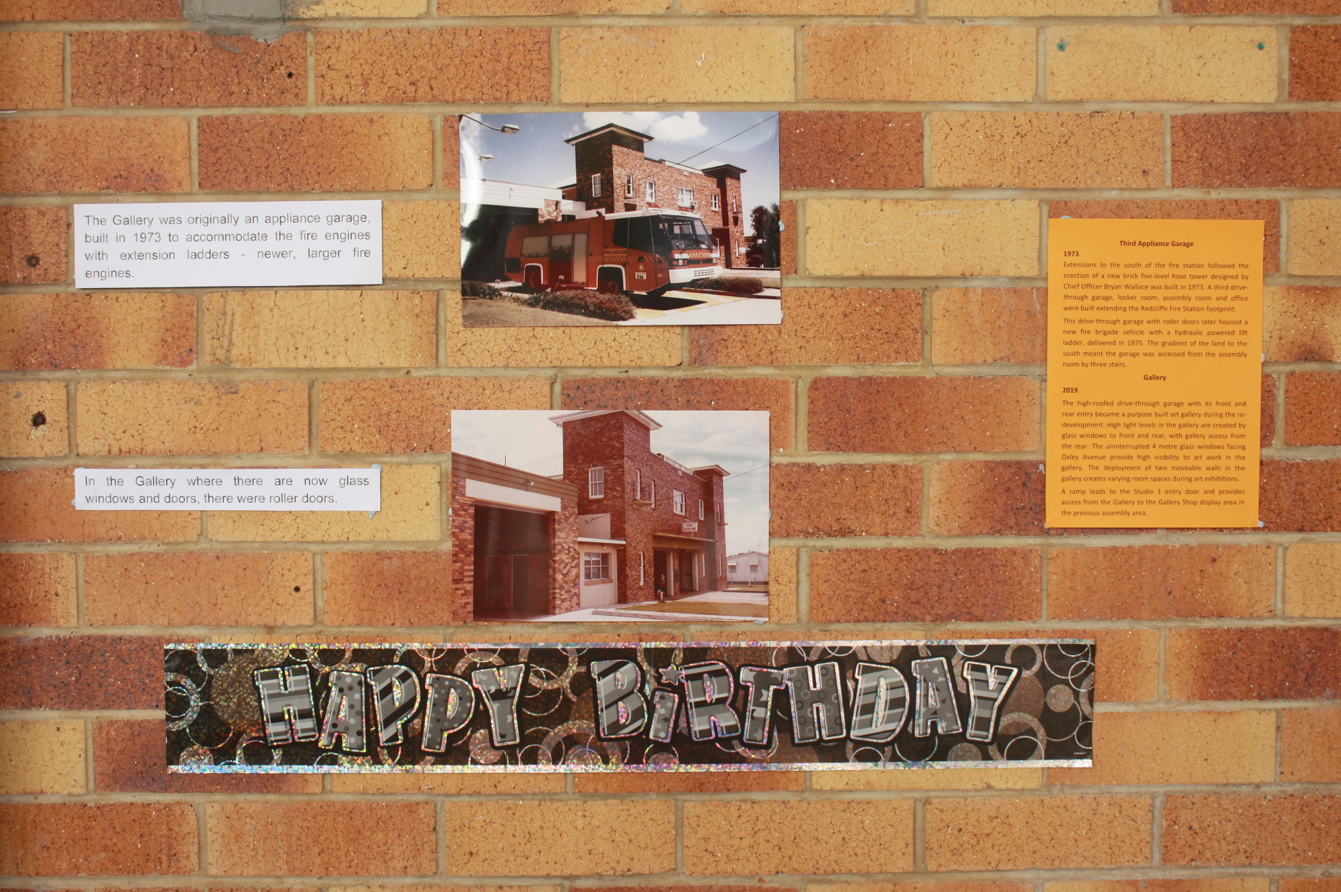 Happy Birthday sign at the Redcliffe Fire Station