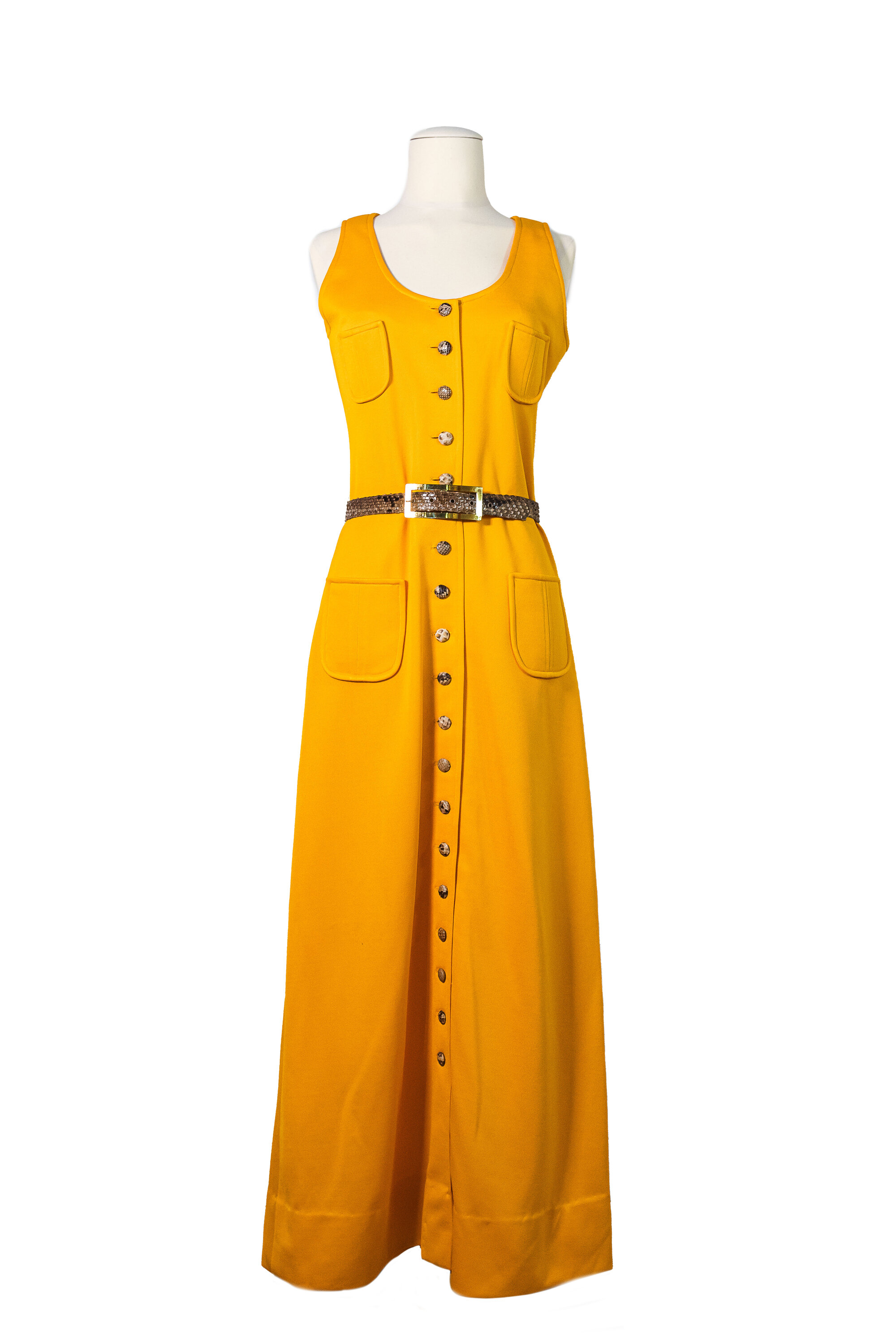 Mod dress with snakeskin belt