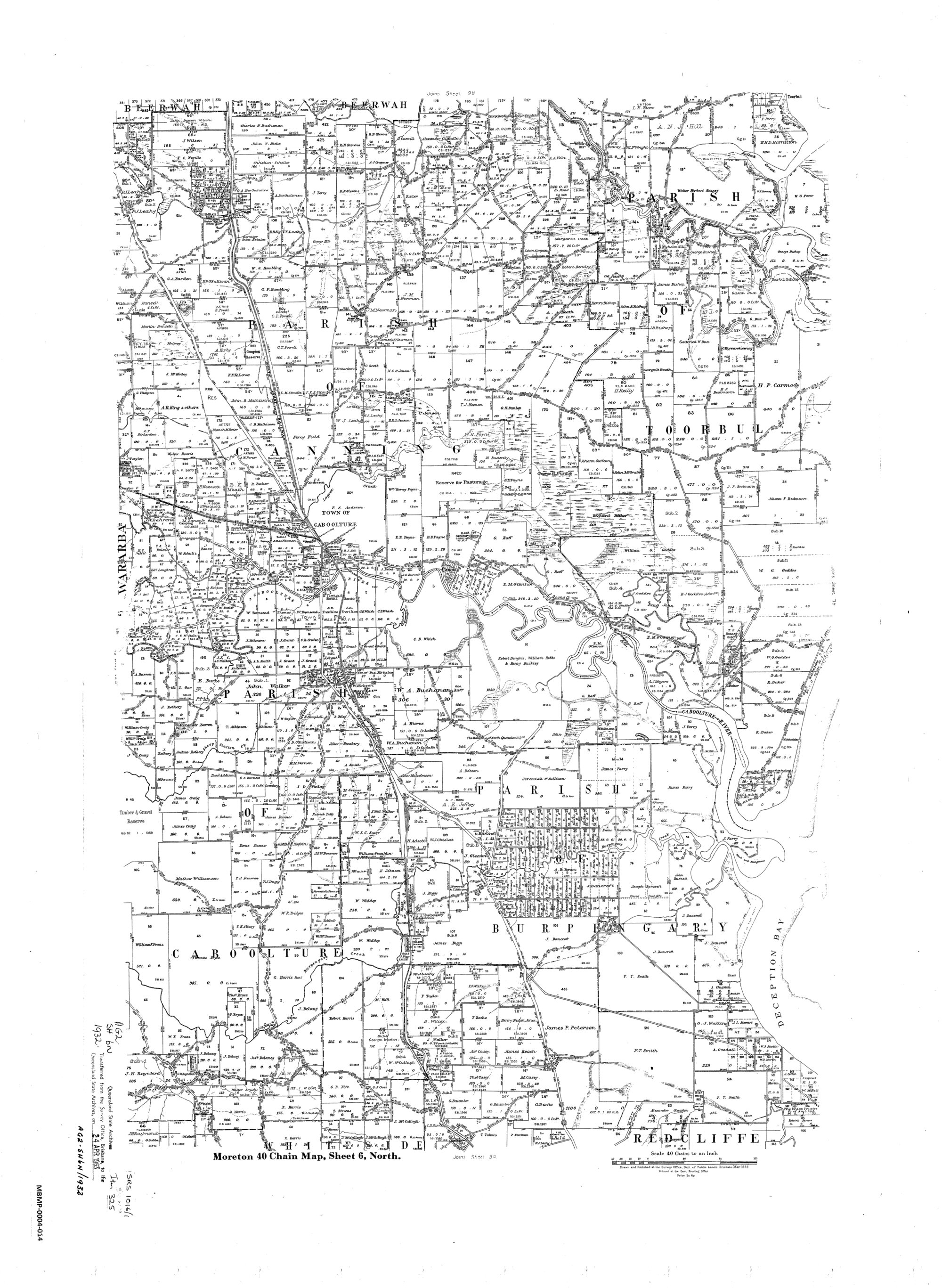 Moreton 40 Chain Map AG2 Series - Sheet 6 North - 1932