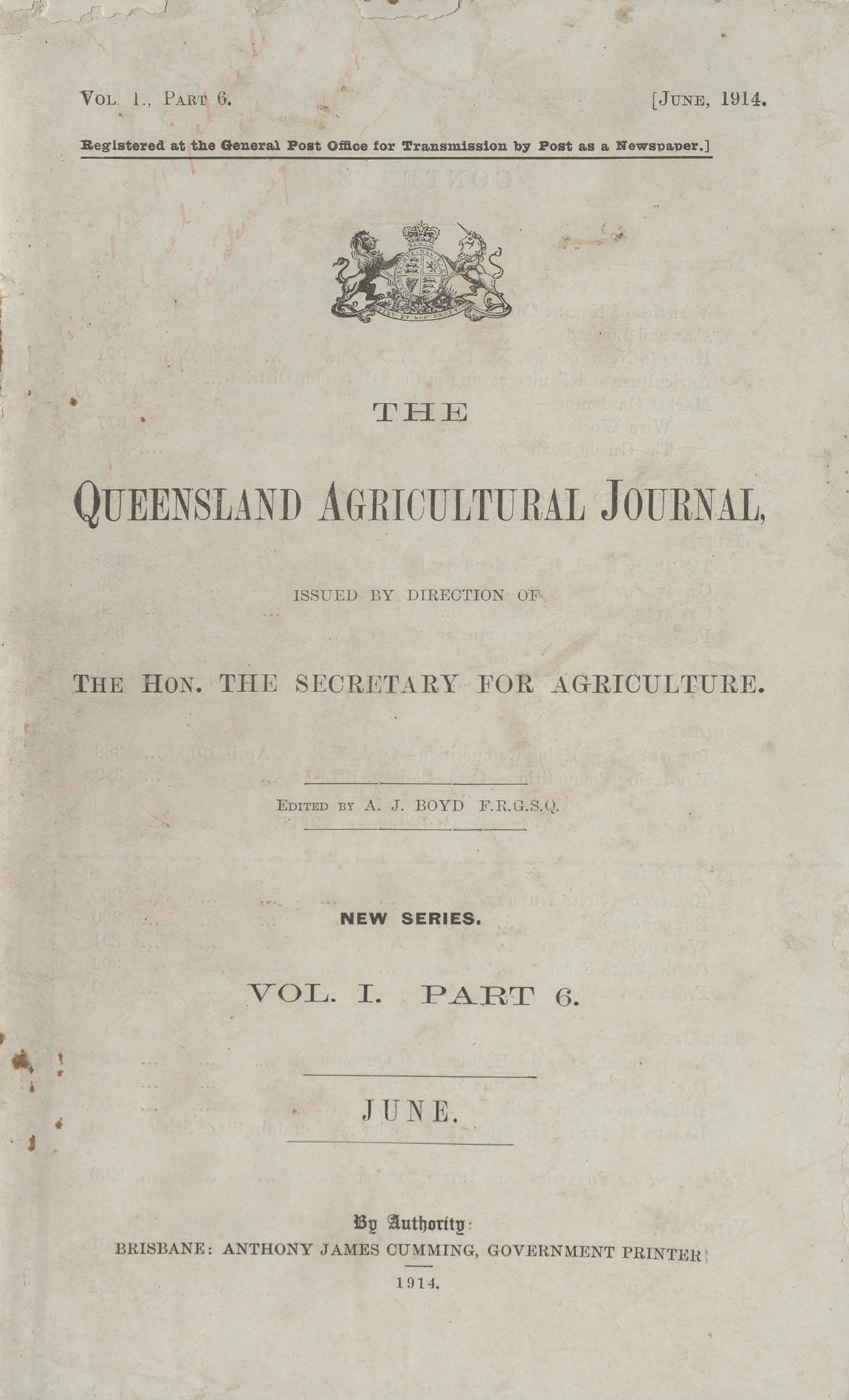 Queensland Agricultural Journal - June 1914
