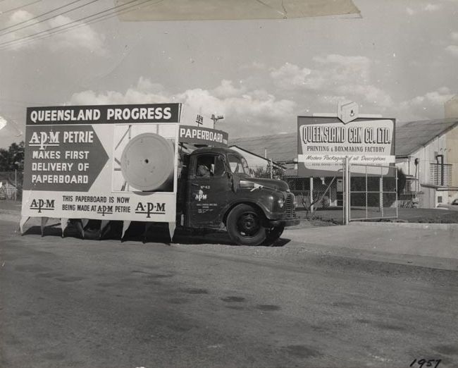 Rolls of Cartonboard loaded into a Promotion Truck