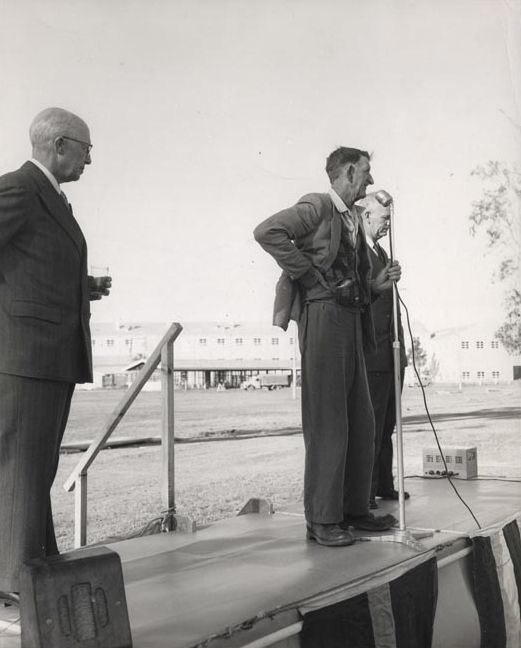 C.S. Burton &amp; A.S. Gehrmann making a speech
