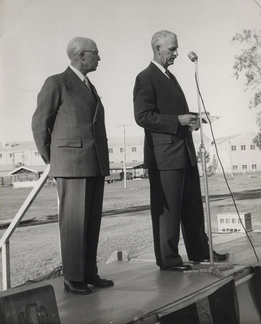 C.S. Burton &amp; A.S. Gehrmann making a speech