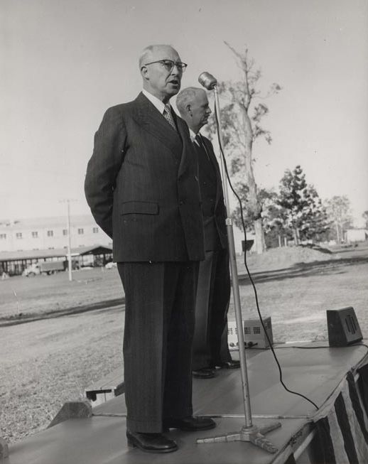 C.S. Burton &amp; A.S. Gehrmann making a speech