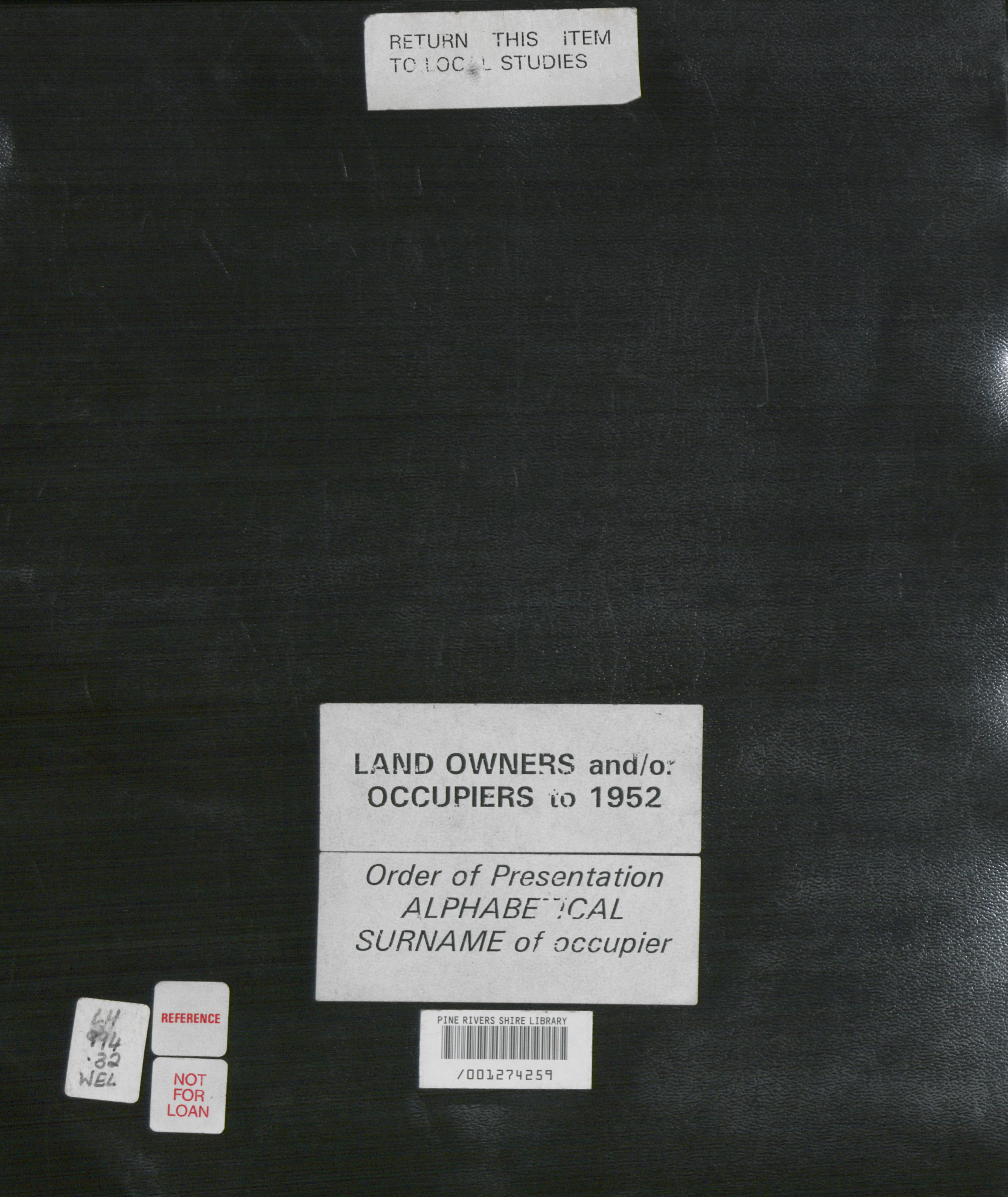 Alphabetical index to landowners and land occupiers, Pine Shire Council