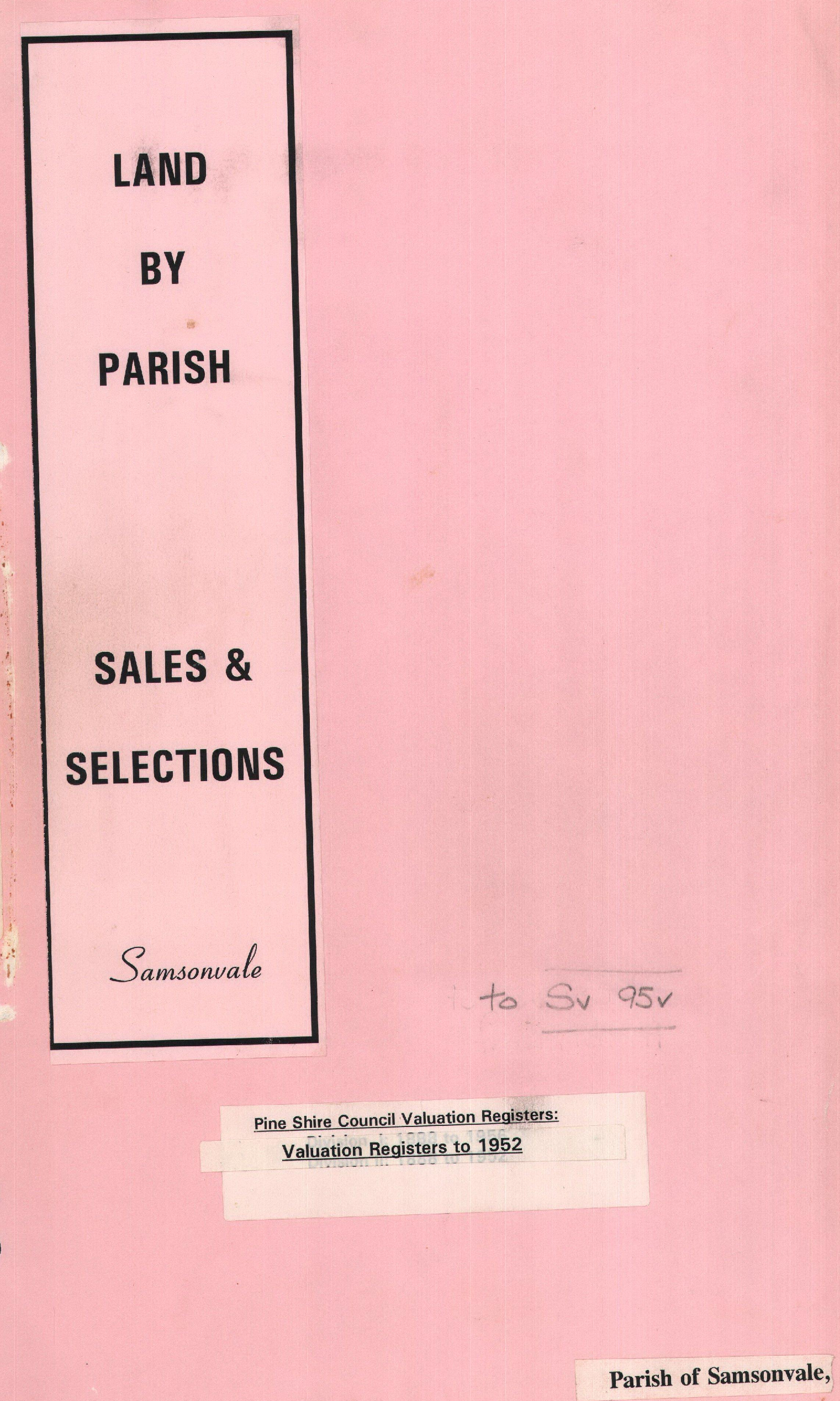 Parish of Samsonvale - Land by Parish - Sales and Selection - Portions 1 - 95v