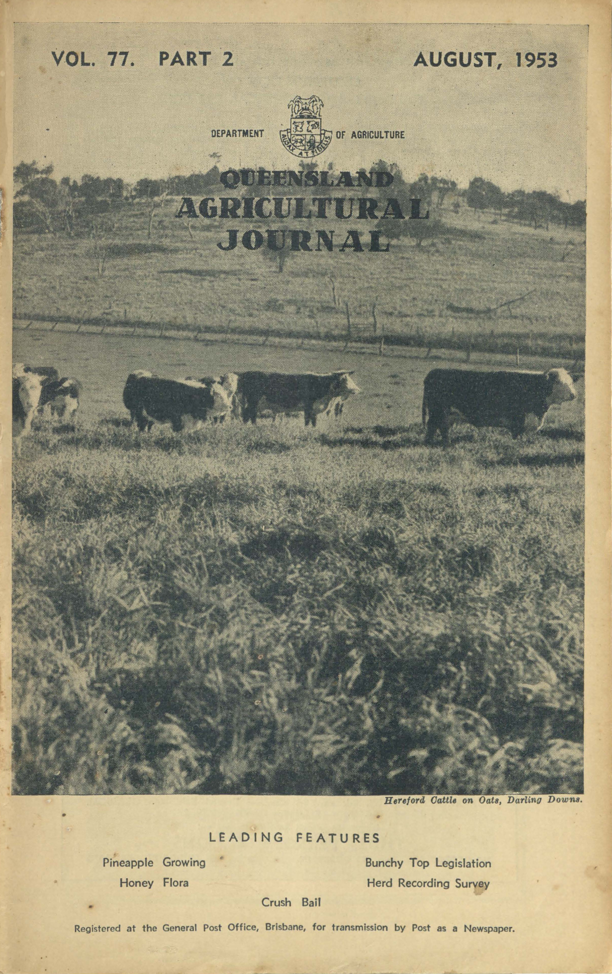 Queensland Agricultural Journal - August 1953