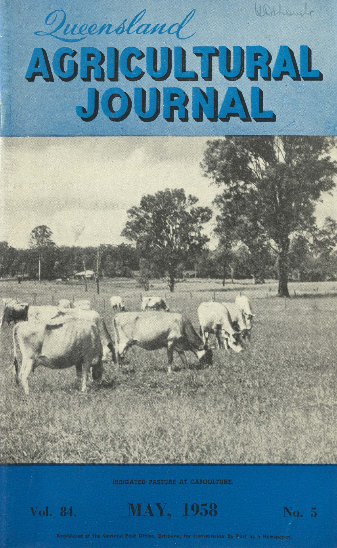 Queensland Agricultural Journal - May 1958