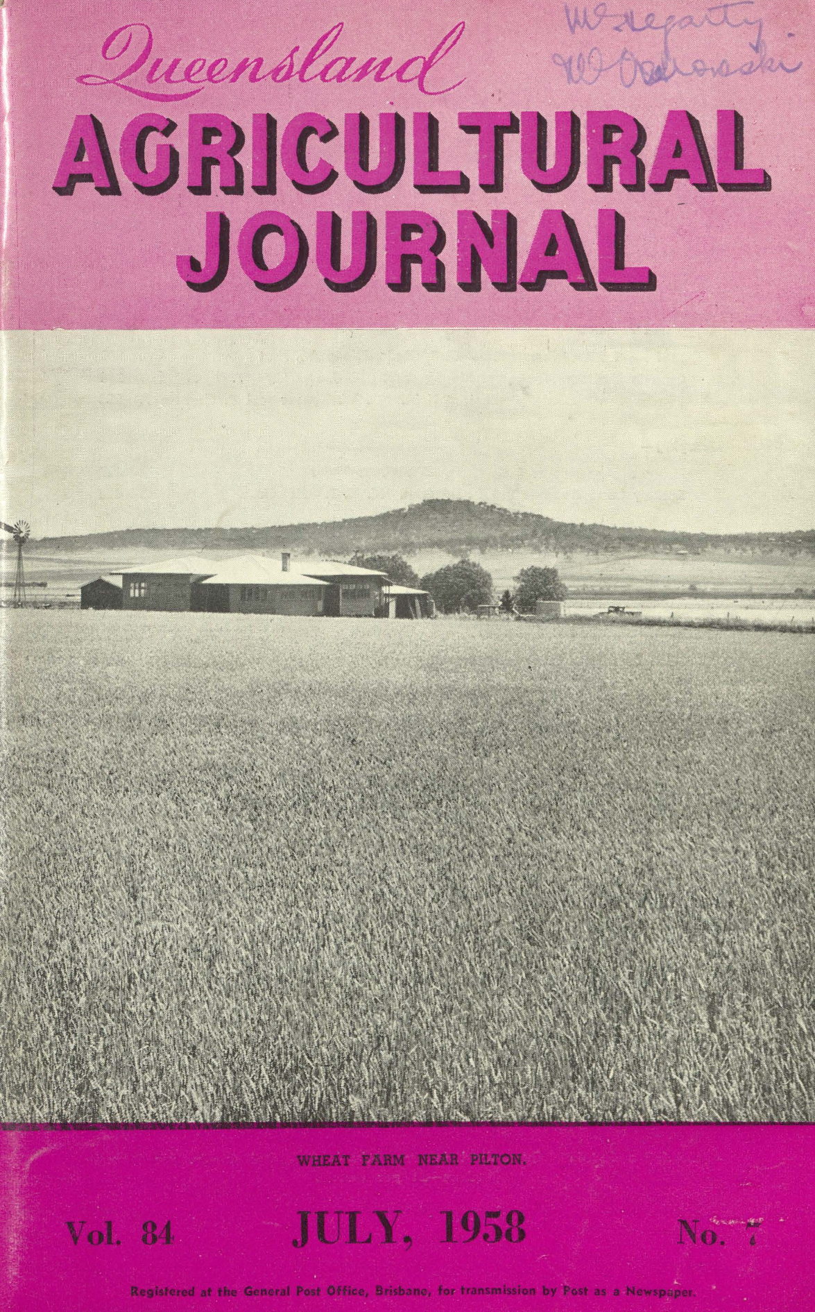 Queensland Agricultural Journal - July 1958