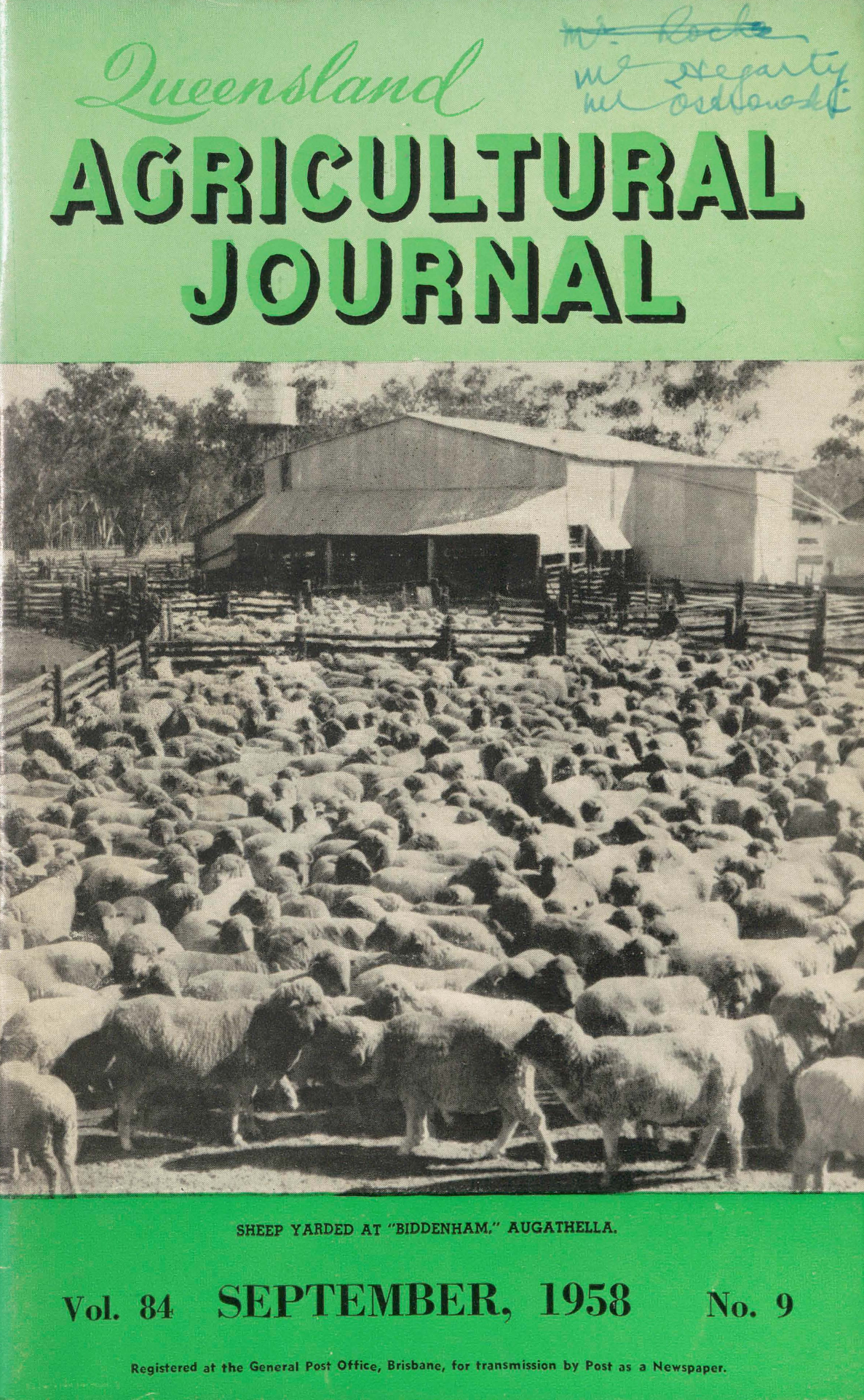 Queensland Agricultural Journal - September 1958