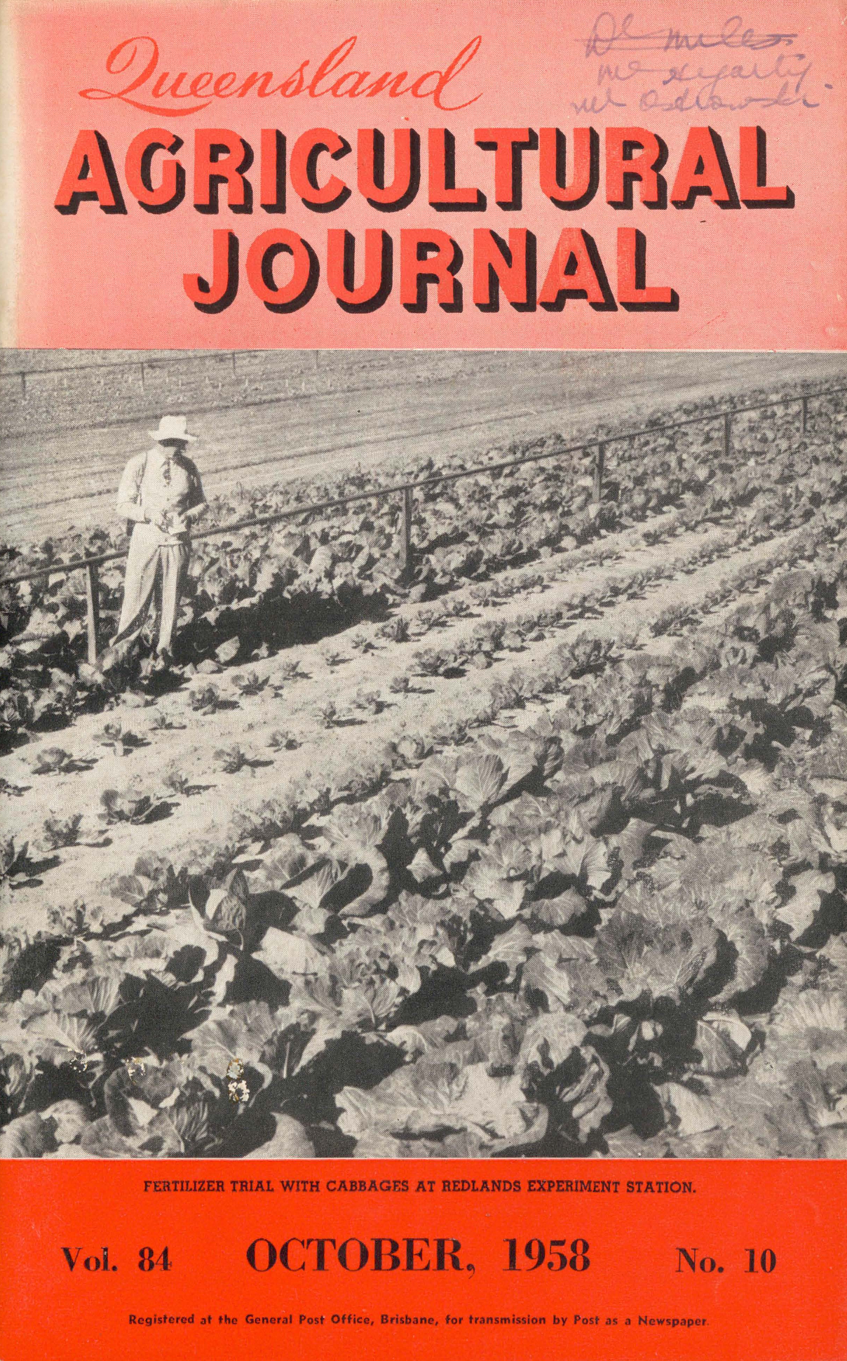 Queensland Agricultural Journal - October 1958