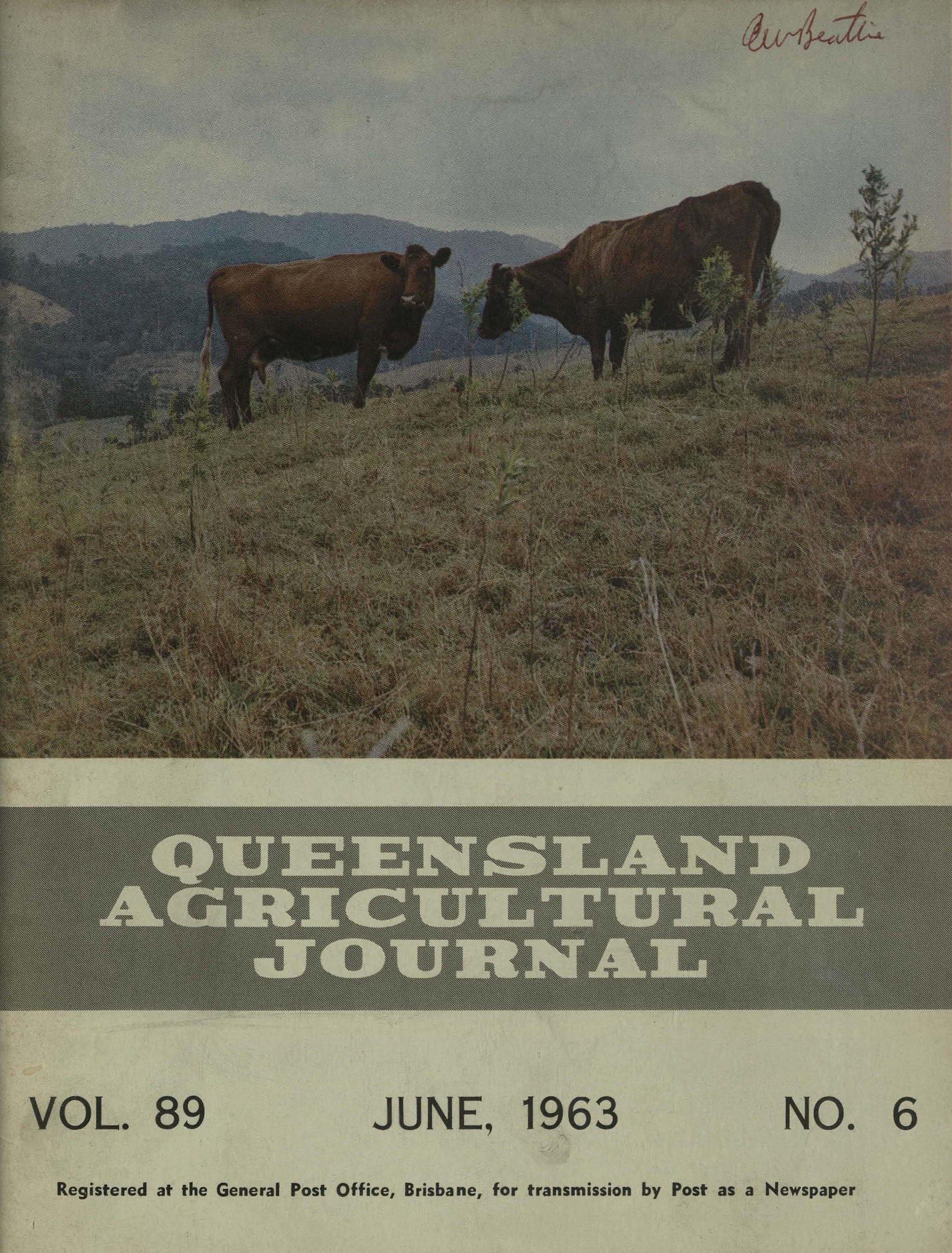 Queensland Agricultural Journal - June 1963