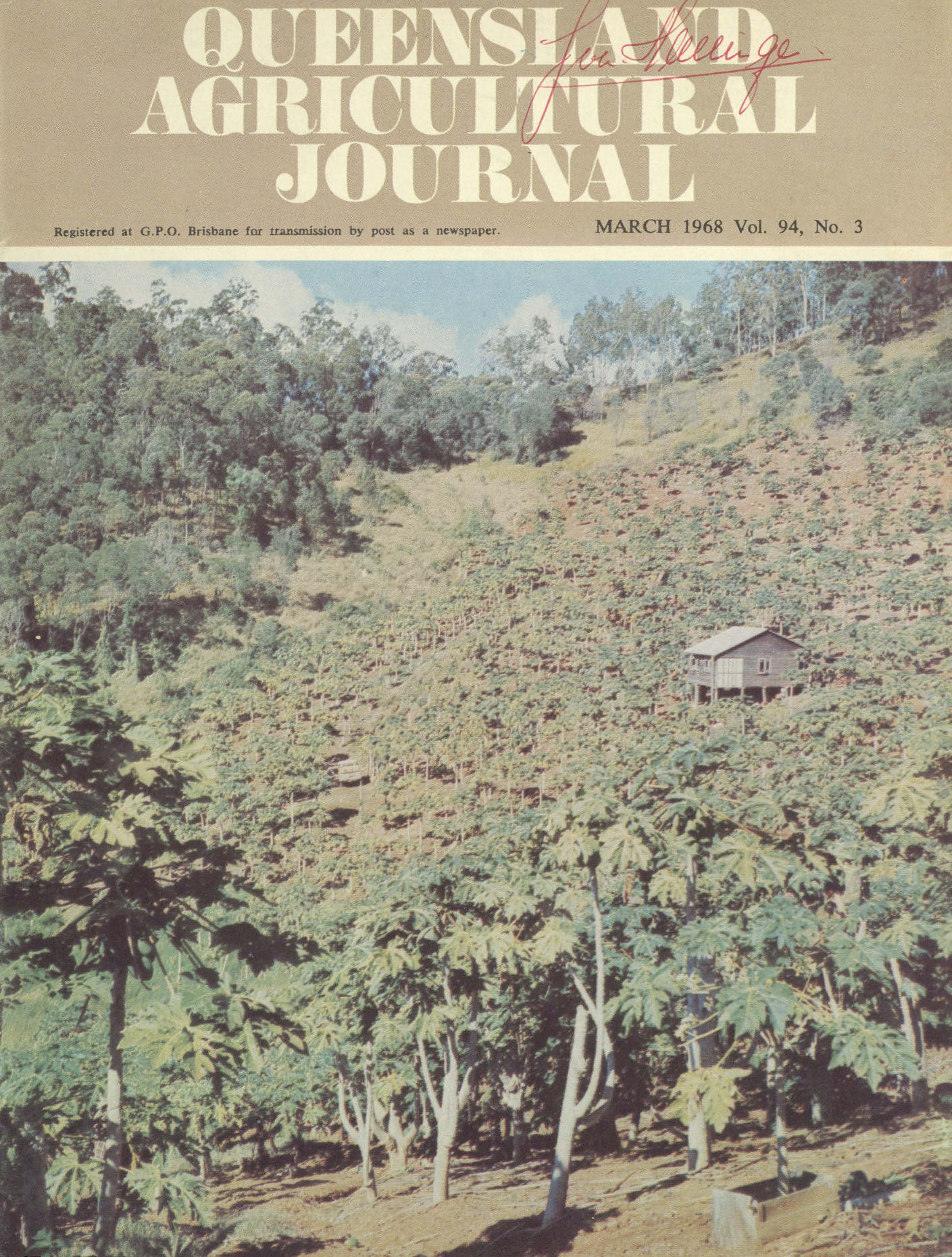 Queensland Agricultural Journal - March 1968