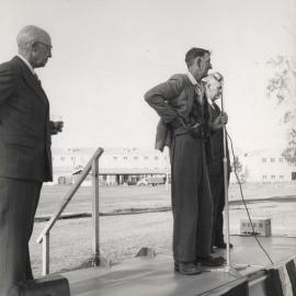 C.S. Burton & A.S. Gehrmann making a speech