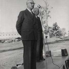 C.S. Burton & A.S. Gehrmann making a speech
