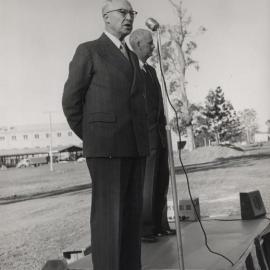 C.S. Burton & A.S. Gehrmann making a speech