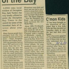 Newspaper article - The history of the Bay