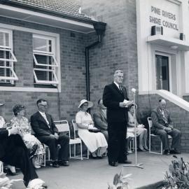 Opening of the Pine Rivers Shire Council building, Gympie Road Strathpine on 5 March 1960