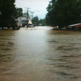 January 2011 Flood Event - Terrors Creek in Dayboro in flood over William Street Dayboro