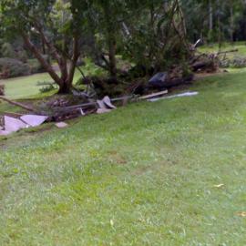 January 2011 Flood Event - Debris left after the North Pine River flooded 
