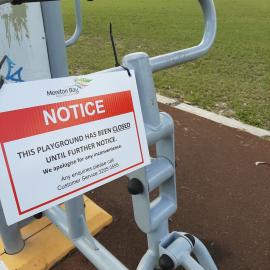 Lynfield Drive Park Caboolture - 12 April 2020 - park closed sign