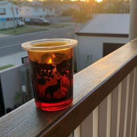 Griffith Road Scarborough - 25 April 2020 - candle on balcony