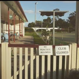 Woodford Bowls Club Webb Lane Woodford - 24 April 2020 - club closed sign