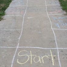 Napier Avenue Mango Hill - 17 April 2020 - pavement boardgame
