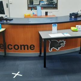 Deception Bay Library - Bayview Terrace Deception Bay - 15 May 2020 - reopening hand sanitiser at counter