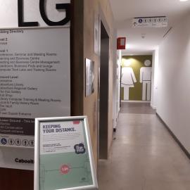 Caboolture Library - Hasking Street Caboolture - 15 May 2020 - reopening social distancing sign