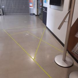 Caboolture Library - Hasking Street Caboolture - 15 May 2020 - reopening social distancing floor markings