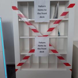 Caboolture Library - Hasking Street Caboolture - 15 May 2020 - reopening roped off return shelf