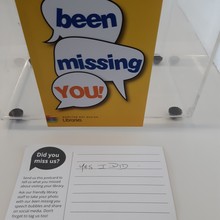 Caboolture Library - Hasking Street Caboolture - 16 May 2020 - reopening been missing you card M A Forde