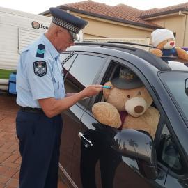 Fleetwing Avenue Newport - 2 May 2020 - Holiday at home Teddy and policeman