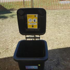 Dayboro Railway Centenary - Cnr Williams and Heathwood Street Dayboro - 26 Sep 2020 - bin for safe disposal of gloves