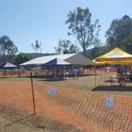 Dayboro Railway Centenary - Cnr Williams and Heathwood Street Dayboro - 26 Sep 2020 - cordoned off from general public due to COVID plan