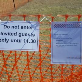 Dayboro Railway Centenary - Cnr Williams and Heathwood Street Dayboro - 26 Sep 2020 - COVID sign - 001