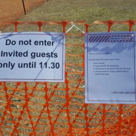 Dayboro Railway Centenary - Cnr Williams and Heathwood Street Dayboro - 26 Sep 2020 - COVID sign - 002