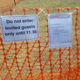 Dayboro Railway Centenary - Cnr Williams and Heathwood Street Dayboro - 26 Sep 2020 - COVID sign - 003