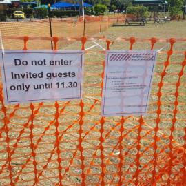 Dayboro Railway Centenary - Cnr Williams and Heathwood Street Dayboro - 26 Sep 2020 - COVID sign - 004