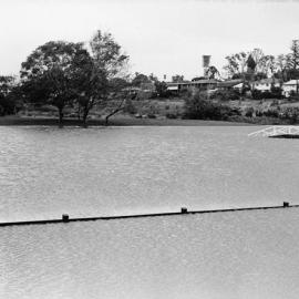 Centenary Lakes in flood in May 1980