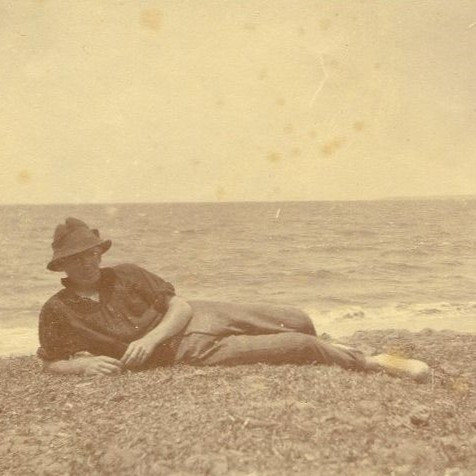John (Jack) Tucker on the beach front at Deception Bay