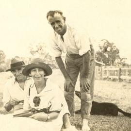 John (Jack) Tucker, Madge Tucker and David Tucker on the foreshore at Deception Bay